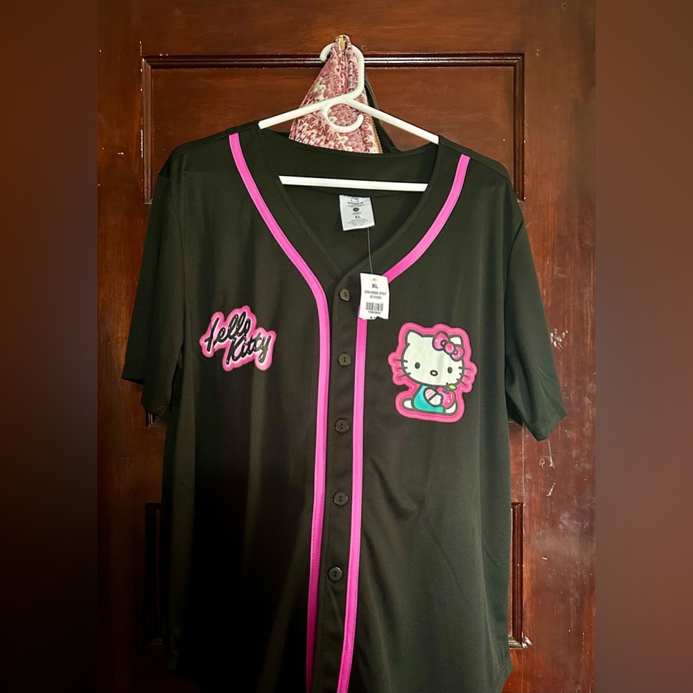 Hello Kitty Black and Pink Button Down Shirt